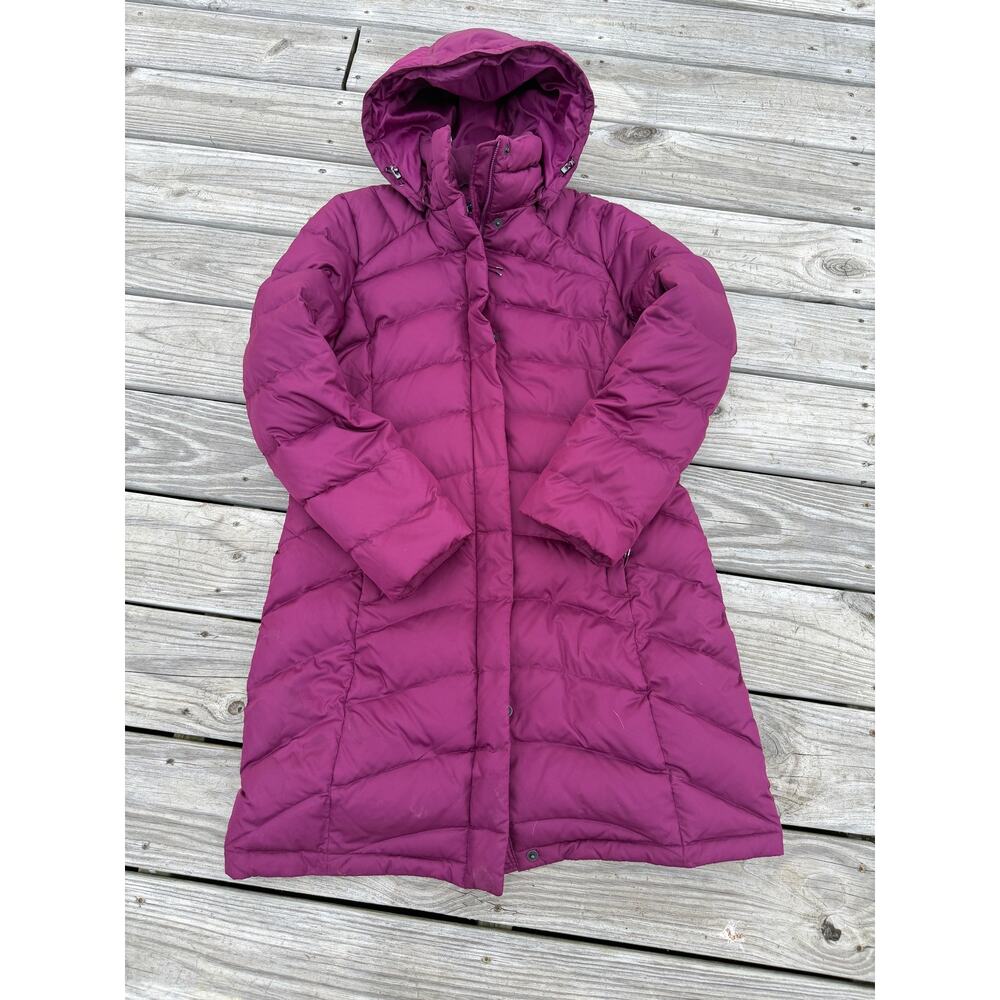 Women's Land's End Down Long Winter Coat - Plum - Size medium